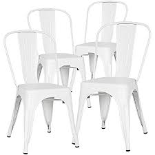 > stacking & folding chairs. Amazon Com Furmax Metal Chairs Indoor Outdoor Use Stackable Chic Dining Bistro Cafe Side Chairs Set Of 4 Distressed White Furniture Decor