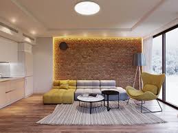living rooms with exposed brick walls