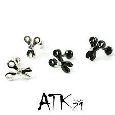 両耳用 2点セット はさみ モチーフ ハサミ 鋏 scissors 16g ステンレスピアス スレートバーベル 軟骨 ボディピアス メンズ レディース ユニセックス アクセサリー mps181005 アクセサリー ボディピアス メンズ ピアス