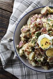 When potatoes are cool enough to handle, peel and cube them. Potato Salad With Bacon Foodie With Family