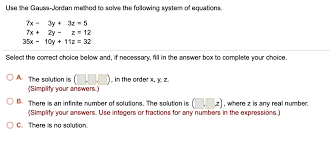Gauss Jordan Method To Solve