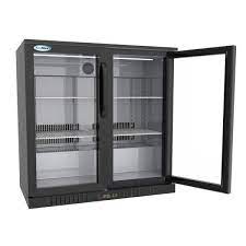 Koolmore 35 In W 7 4 Cu Ft 2 Glass Door Counter Height Back Bar Cooler Refrigerator With Led Lighting In Black