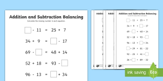 Lks2 Addition And Subtraction Balancing