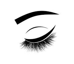 eyelash and eyebrow makeup vector logo