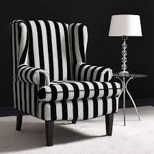 This beanbag chair has the design of modern furniture, while still giving the comfort of a classic bean bag. Paris Velvet Wingback Chair Black White Striped Fabulous And Baroque