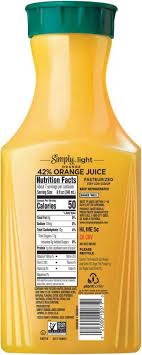 simply light pulp free orange juice 52