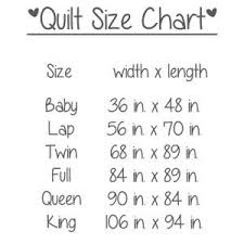 Quilt Size Chart Quilt Size Charts Quilt Patterns Free