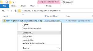 zip and unzip files in windows 10