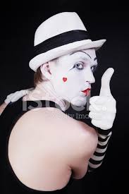 theater actor with mime makeup stock