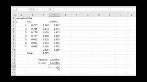 discrete prolity table using excel