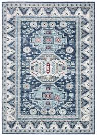 safavieh kazak traditional blue creme rug 5 3 x 7 6