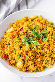 curry fried rice with en cooking