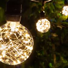Commercial Patio String Lights Warm White G95 Ledimagine Tm Fairy Light Bulbs Suspended Black Wire Yard Envy