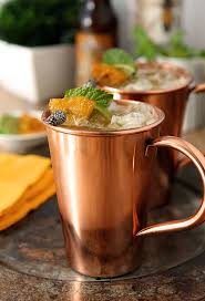 moscow mule with roasted pineapple
