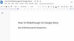 how to strike through in google docs