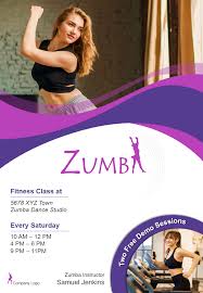 zumba training two page brochure flyer