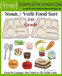 These nouns use singular verbs in a sentence. Free Printable Noun Verb Food Sort Great For Language Arts Center Or File Folder Game