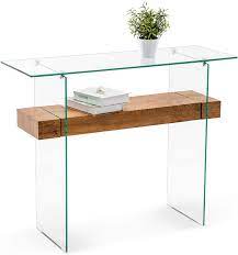 ivinta narrow glass console table