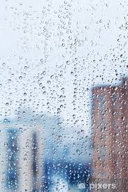 Sticker Raindrops On Home Glass Window