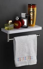 White Bathroom Shelf With Towel Holder