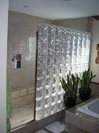 Glass Block Divider And No Shower Door