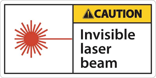 caution sign invisible laser beam on