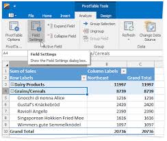 change the pivottable layout