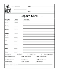 Printable Report Cards Templates Card Template Free High School