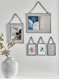 delicate hanging glass frame silver