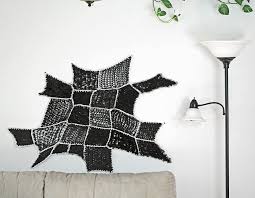 White Yarn Tissage Mural Ombre Patch