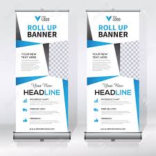 Roll Up Banner Design Template Abstract Background Pull Up