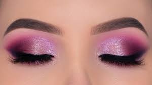 smokey glamorous purple eye makeup