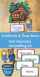 Quando viu os três ursos, ela gritou, deu um pulo e fugiu o mais rápido que pôde. Goldilocks And The Three Bears Free Printable Storytelling Kit Nurturestore