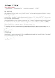 quality engineer cover letter exle