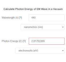 Wavelength To Photon Energy Calculator