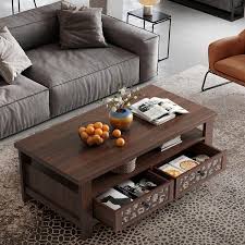 Brown Rectangle Wooden Coffee Table