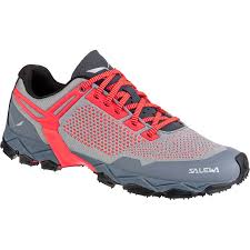 Alpentestival Tested Item Salewa Lite Train Knitted Approach Shoes Blue Fog Fluo Coral Women