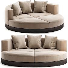 3d model curved sofas ottoman sleeper