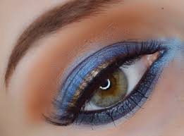 blue brown smokey eye beauty
