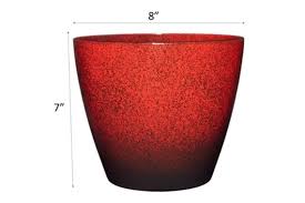 Lava Red Plant Pot Resin Plastic Pot