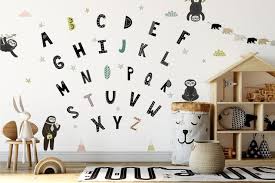 Black Alphabet Letters Wall Stickers