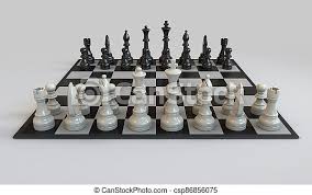 The setup for each player looks identical from their perspective. Chess Board Setup A Regular Chess Set Setup To Begin On A Checkered Board And Isolated White Studio Background 3d Render Canstock
