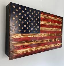 Wood American Flag Concealment Case