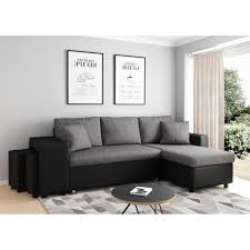 dark gray convertible corner sofa oslo