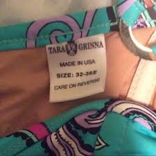 Tara Grinna Multi Color 2 Pc Bikini Sz 10 32 36d E