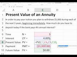 an annuity due in excel
