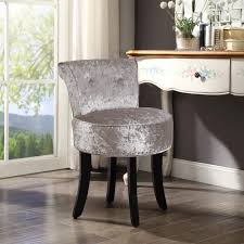 solid velvet vanity stool with back