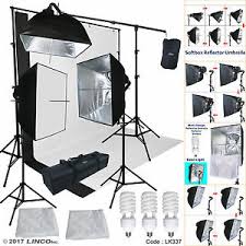 Black White Backdrop Support Stand Photography Studio Video Softbox Lighting Kit Ebay