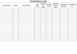 Inventory List Form Equipment Inventory List Format Bir Idmanado Co