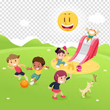 Children Playing On Playground Illustration Child Park Game